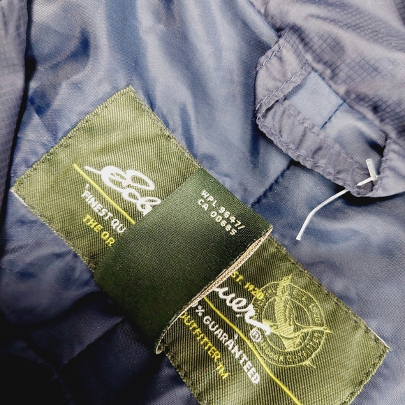 Eddie Bauer Navy Quilted Long Sleeve Zip Up Jacket Coat P778 - Picture 6 of 7